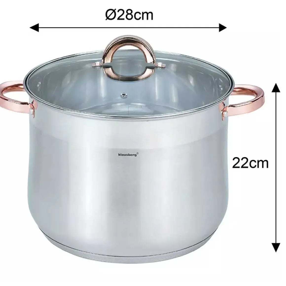 GARNEK GASTRO Z POKRYWĄ 28cm 13L KLAUSBERG KB-7795