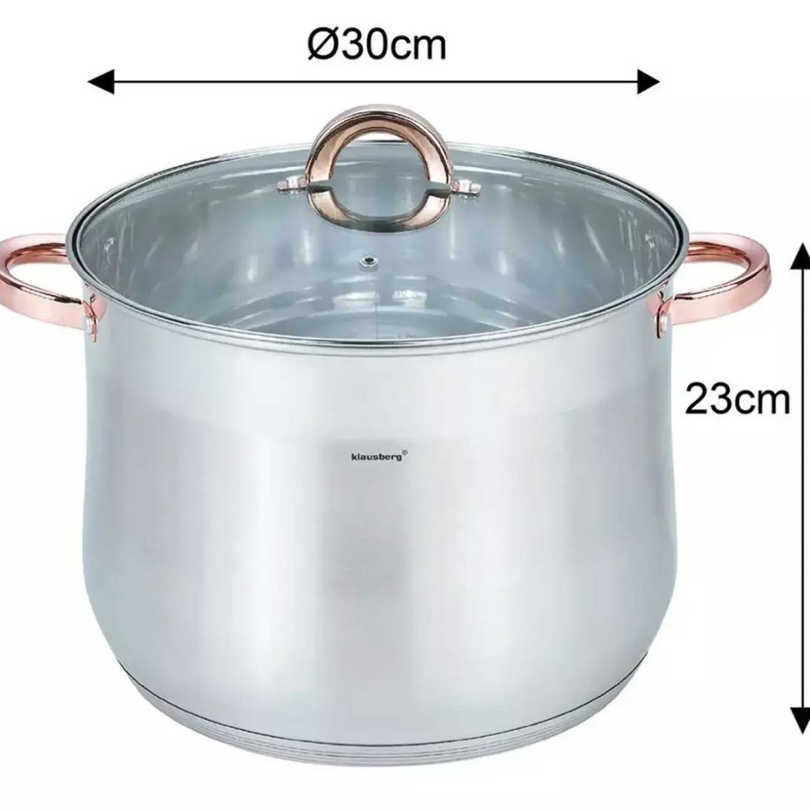 GARNEK GASTRO Z POKRYWĄ 30cm 16L KLAUSBERG KB-7796