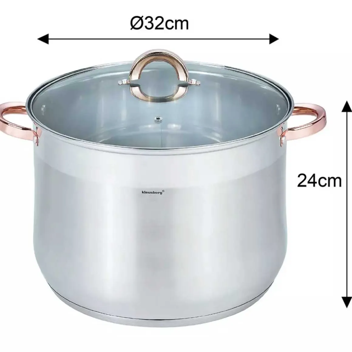 GARNEK GASTRO Z POKRYWĄ 32cm 18,7L KLAUSBERG KB-7797