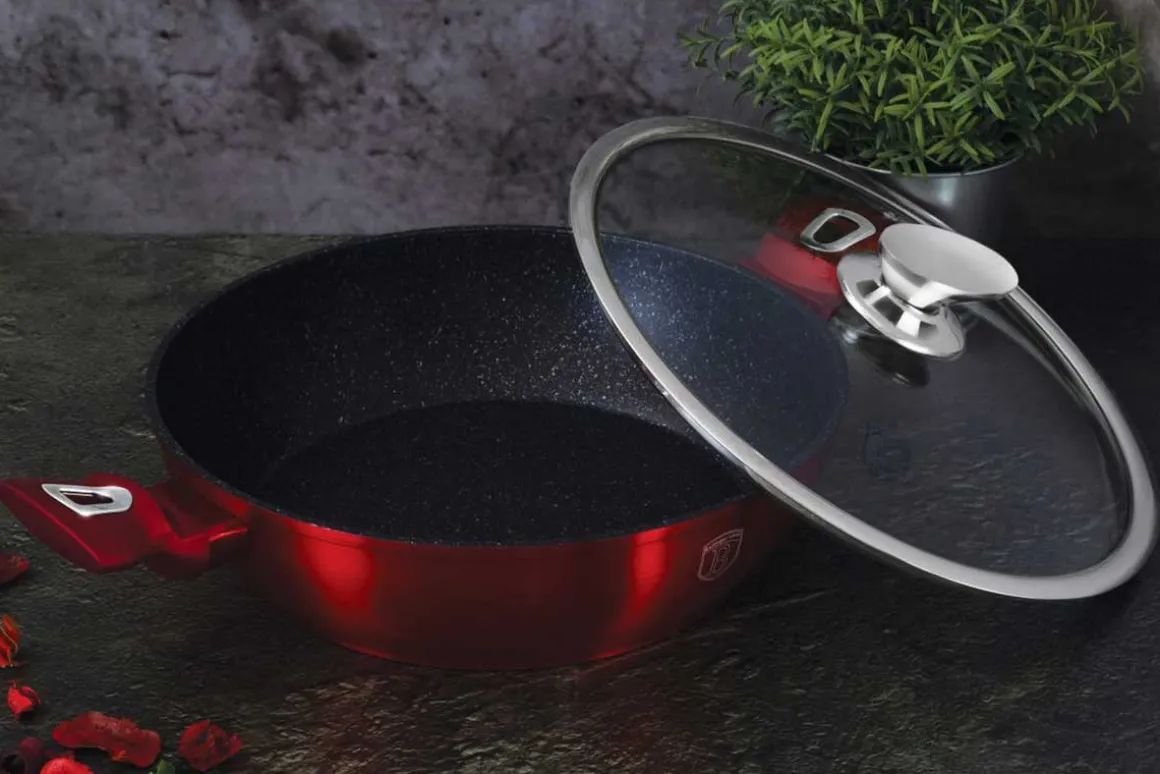 GARNEK GRANITOWY 28cm BERLINGERHAUS BURGUNDY METALLIC BH-1263