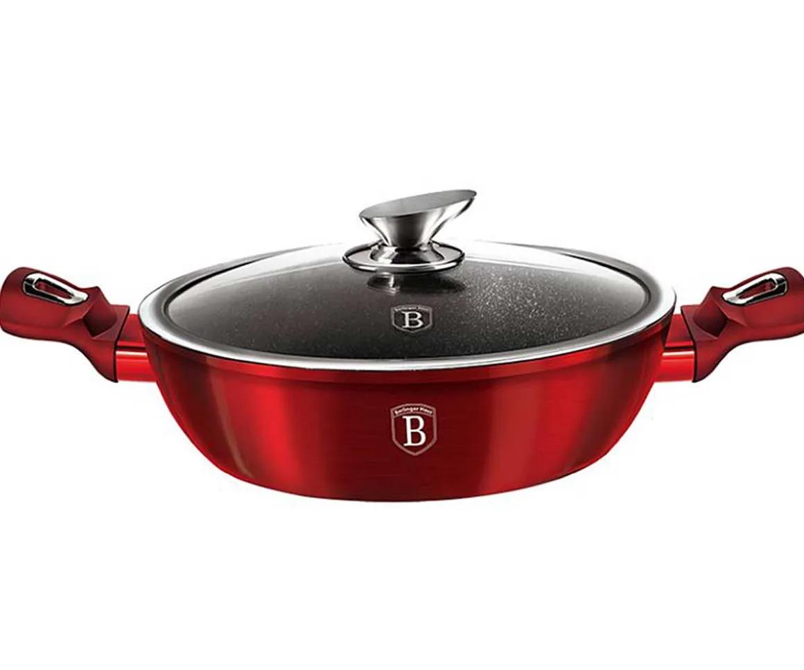 GARNEK GRANITOWY 28cm BERLINGERHAUS BURGUNDY METALLIC BH-1263