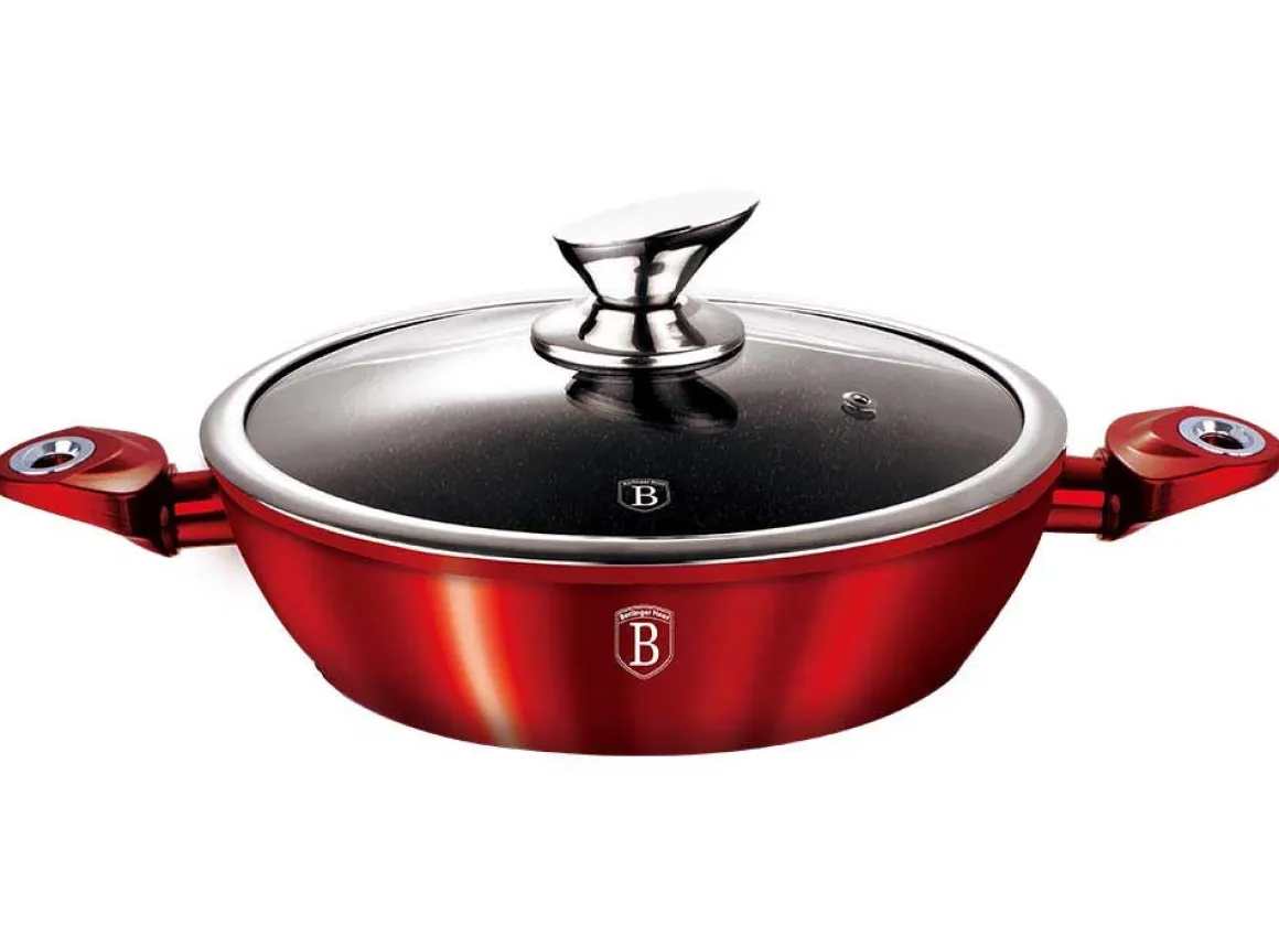GARNEK GRANITOWY 32cm BERLINGERHAUS RED METALLIC LINE BH-1264