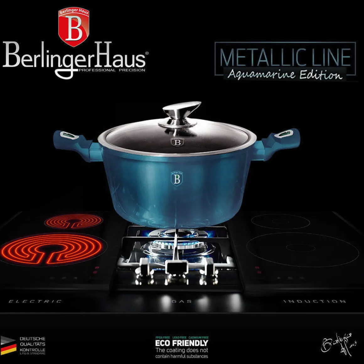 GARNEK GRANITOWY 20cm BERLINGERHAUS AQUAMARINE BH-1878