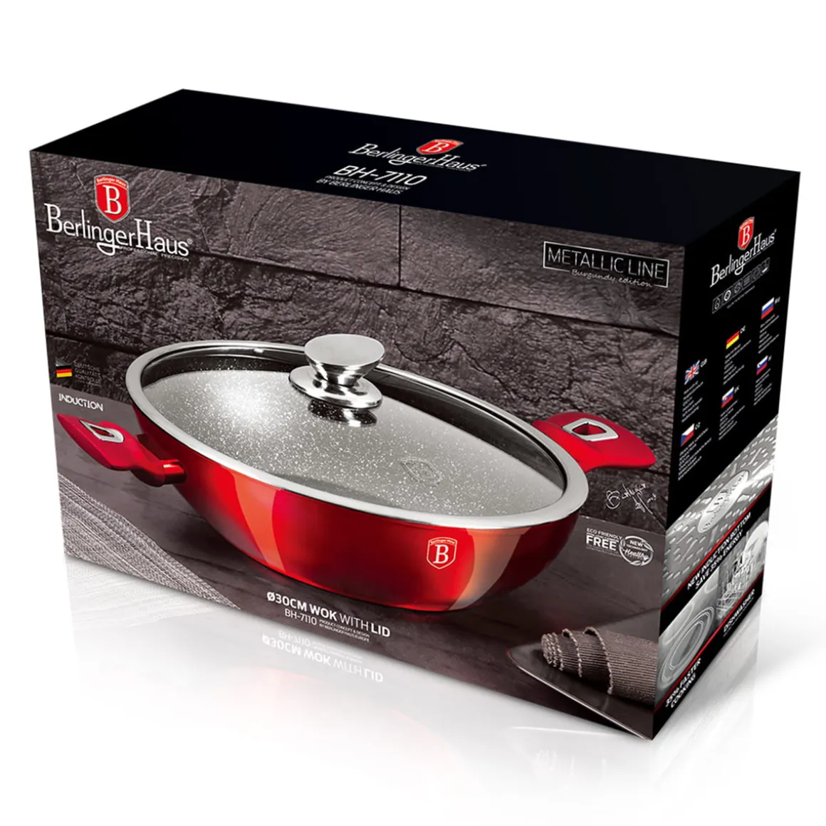 GARNEK GRANITOWY WOK 28cm BERLINGER HAUS BH-7110