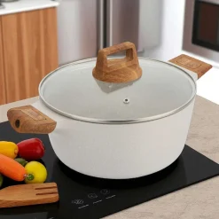 GARNEK MARMURKOWY 28cm Z POKRYWĄ BERGNER BG-30643 NATURALLY