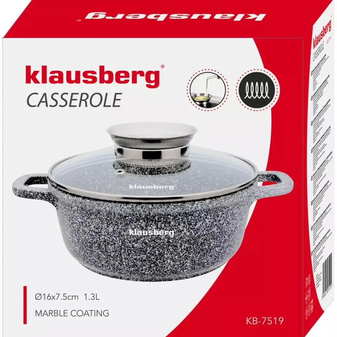 GARNEK MARMURKOWY 1,3L 16cm KLAUSBERG KB-7519