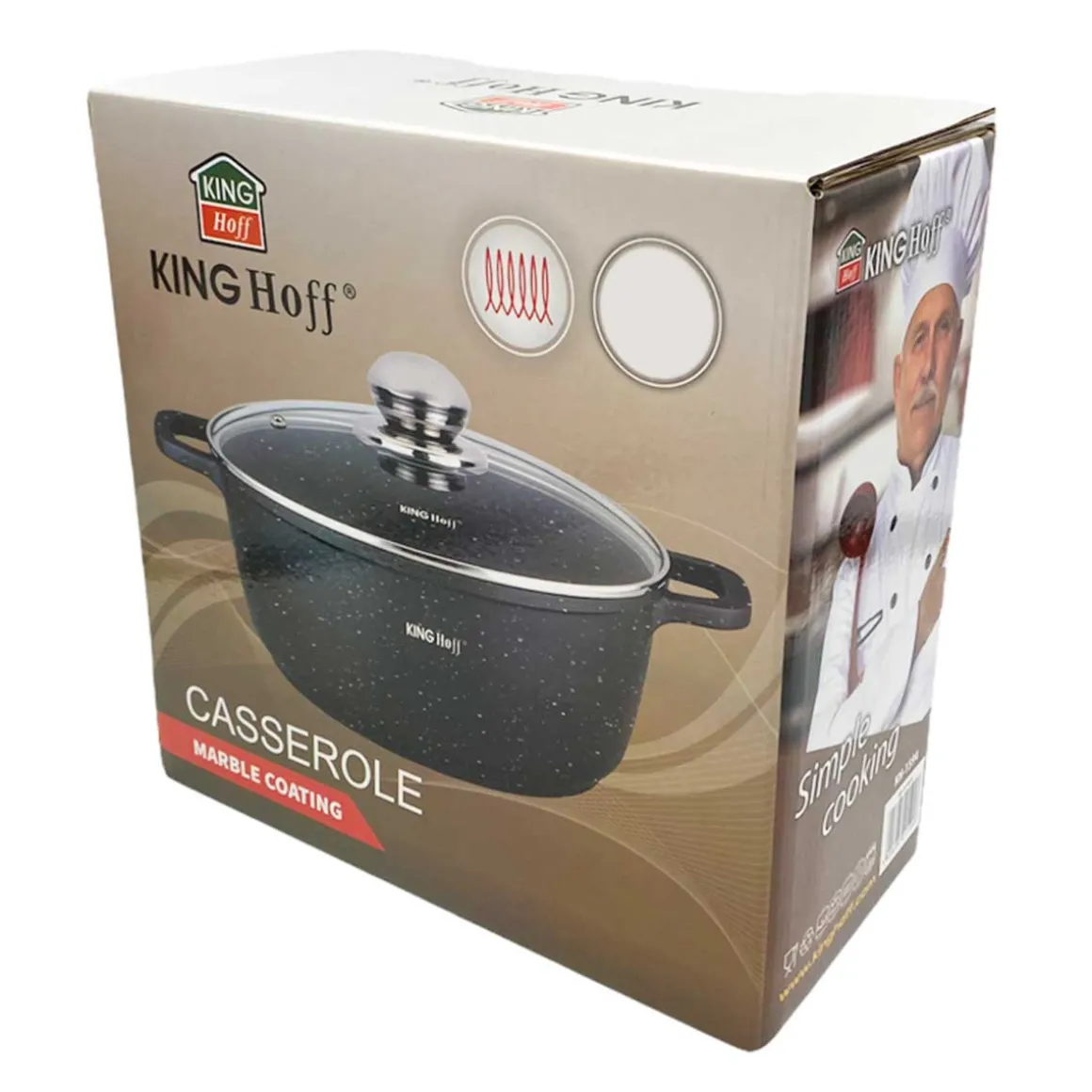 GARNEK MARMUROWY 24cm KINGHOFF KH-1595 4,5L