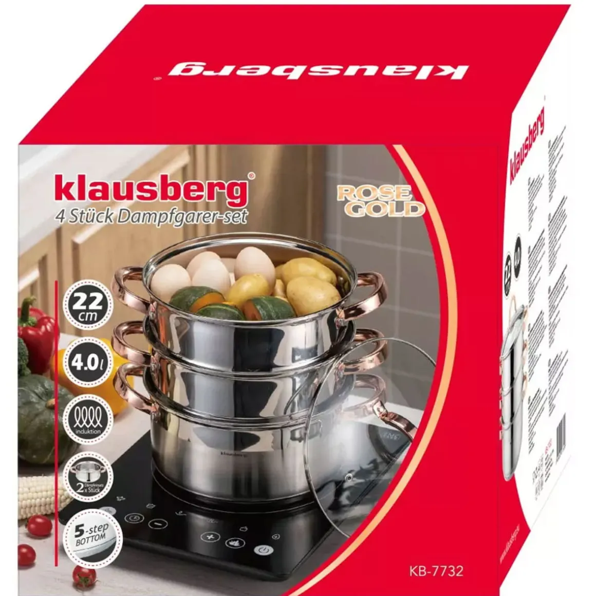 GARNEK NA PARĘ KLAUSBERG 4 ELEM. 22cm KB-7732 ROSE GOLD