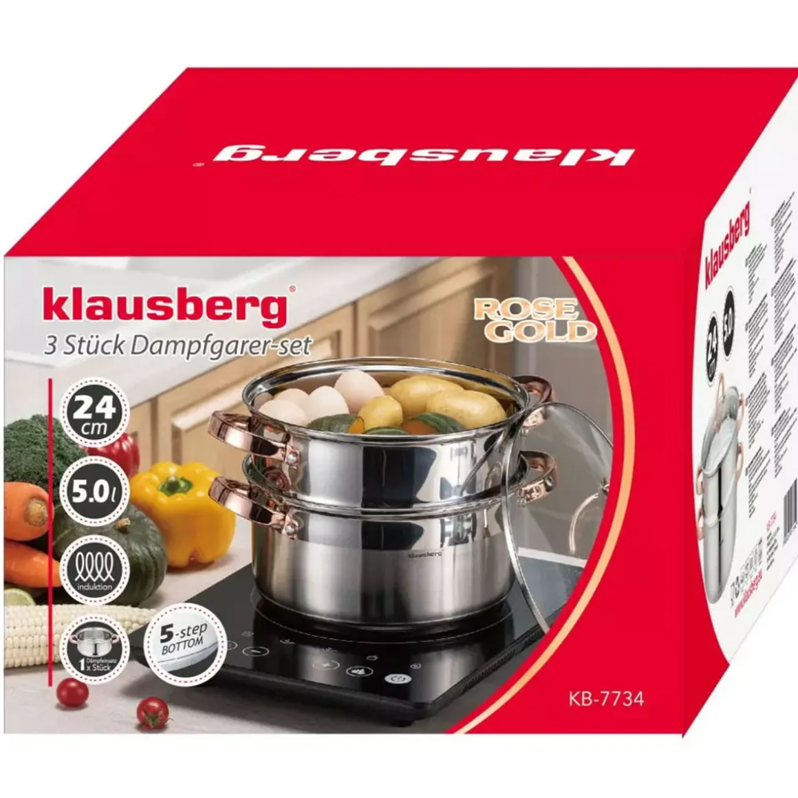 GARNEK NA PARĘ KLAUSBERG 3 ELEM. 24cm KB-7734 ROSE GOLD