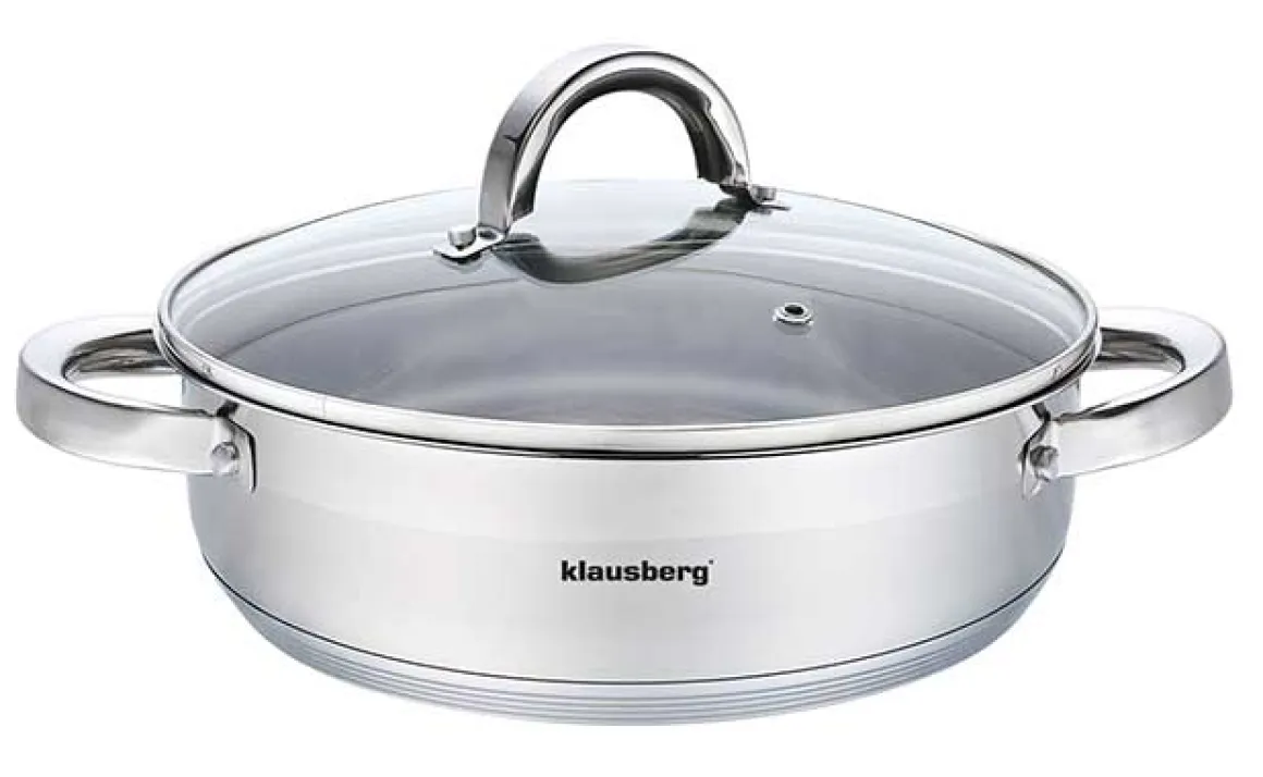 GARNEK PŁASKI Z POKRYWĄ 24cm KLAUSBERG KB-7172
