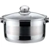 GARNEK STALOWY Z POKRYWĄ 24cm KINGHOFF CHEF 6L