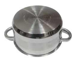 GARNEK STALOWY Z POKRYWĄ 18cm KINGHOFF CHEF 2L
