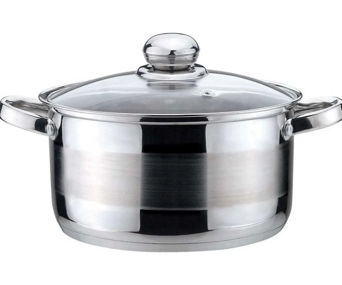 GARNEK STALOWY Z POKRYWĄ 18cm KINGHOFF CHEF 2L
