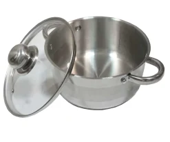 GARNEK STALOWY Z POKRYWĄ 14cm KINGHOFF CHEF 1L