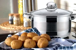 GARNEK STALOWY Z POKRYWĄ 14cm KINGHOFF CHEF 1L