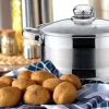 GARNEK STALOWY Z POKRYWĄ 12cm KINGHOFF CHEF 0,5L