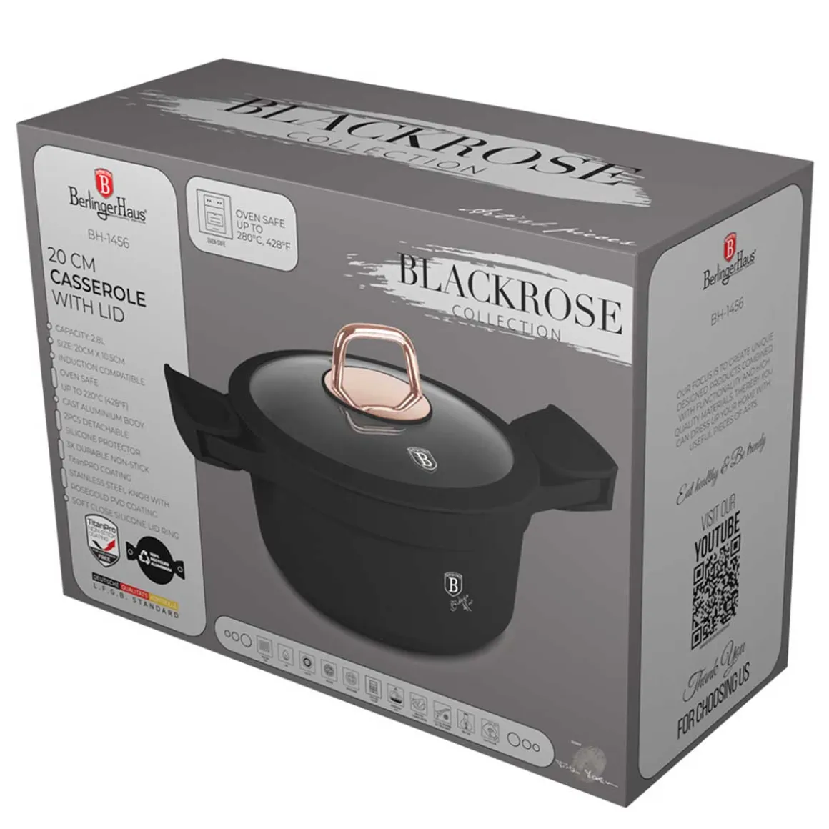 GARNEK TYTANOWY 20cm BERLINGER HAUS BH-1456 BLACK ROSE