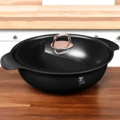 GARNEK TYTANOWY HOT POT Z POKRYWĄ 30cm BERLINGER HAUS BH-8627 BLACK ROSE