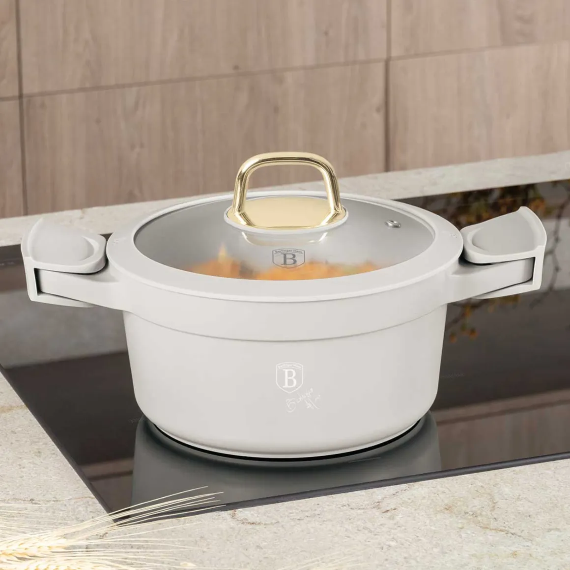 GARNEK TYTANOWY Z POKRYWĄ 20cm BERLINGER HAUS BH-7786 SAHARA