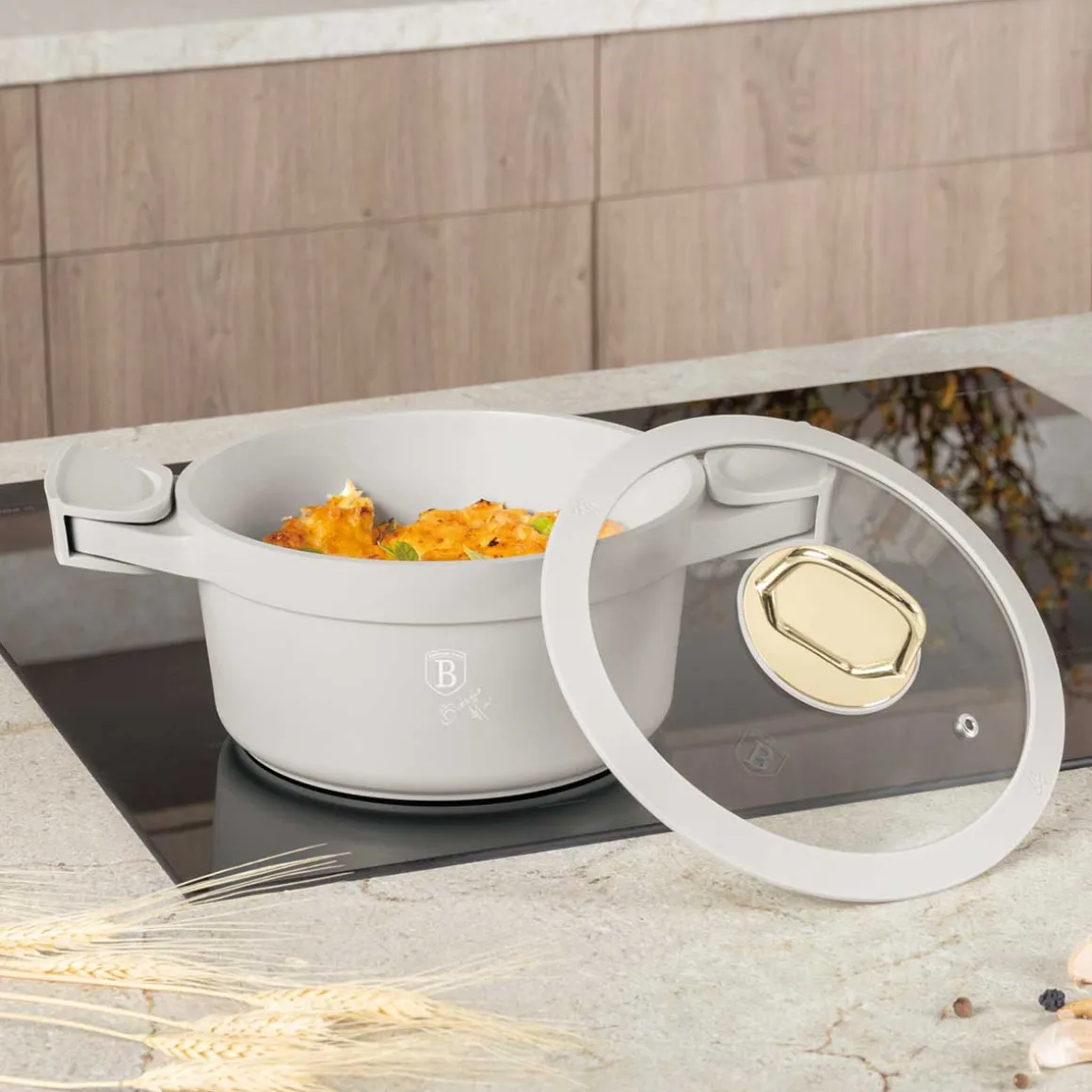 GARNEK TYTANOWY Z POKRYWĄ 20cm BERLINGER HAUS BH-7786 SAHARA