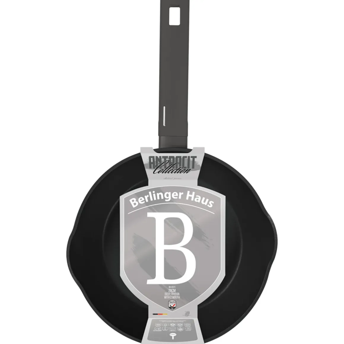 GŁĘBOKA PATELNIA TYTANOWA 28cm BERLINGER HAUS BH-8121 ANTRACIT