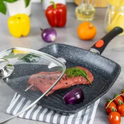 GRILLOWA PATELNIA GRANITOWA 28cm KINGHOFF KH-1511 ODPINANY UCHWYT