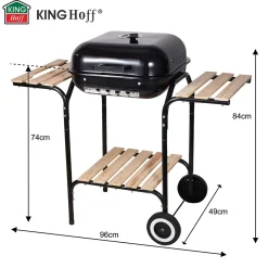 GRILL WĘGLOWY NA KÓŁKACH Z PÓŁKAMI KINGHOFF KH-2034
