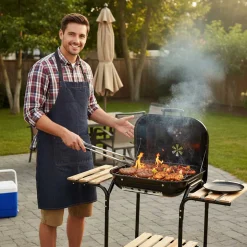GRILL WĘGLOWY NA KÓŁKACH Z PÓŁKAMI KINGHOFF KH-2034