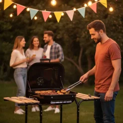 GRILL WĘGLOWY NA KÓŁKACH Z PÓŁKAMI KINGHOFF KH-2034