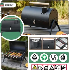 GRILL WĘGLOWY PRZENOŚNY SKŁADANY KINGHOFF KH-2032