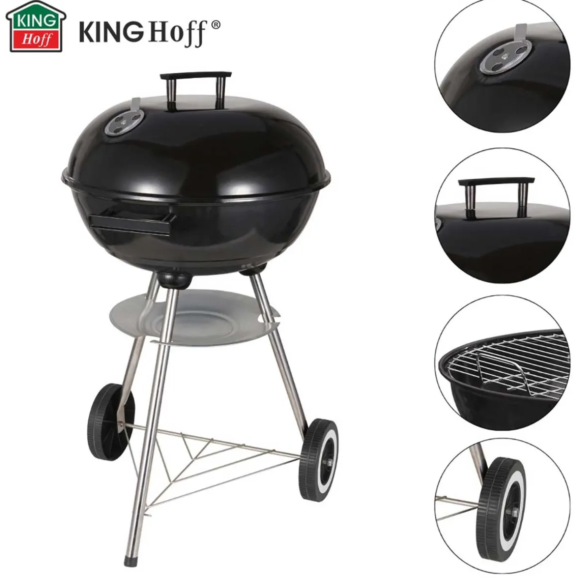 GRILL WĘGLOWY Z POKRYWĄ 41cm KINGHOFF KH-2033
