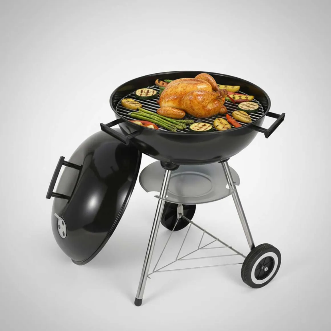 GRILL WĘGLOWY Z POKRYWĄ 41cm KINGHOFF KH-2033