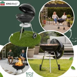 GRILL WĘGLOWY Z POKRYWĄ 41cm KINGHOFF KH-2033