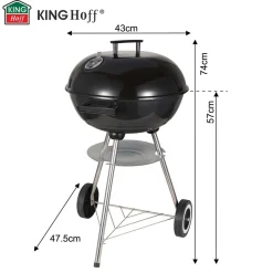 GRILL WĘGLOWY Z POKRYWĄ 41cm KINGHOFF KH-2033