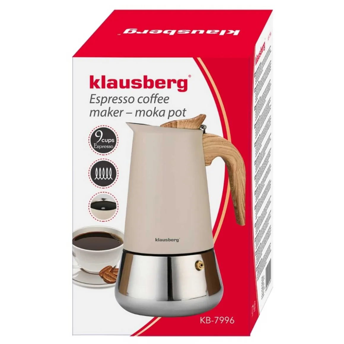 KAWIARKA ZAPARZACZ DO KAWY 450ml KLAUSBERG KB-7996 INDUKCJA