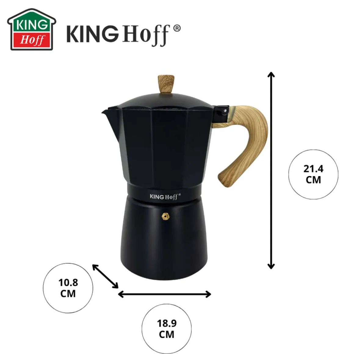 KAWIARKA ZAPARZACZ DO KAWY 450ml KINGHOFF KH-1887 INDUKCJA