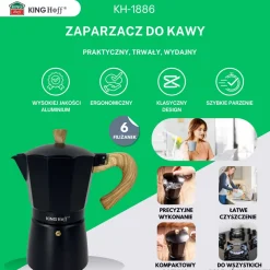 KAWIARKA ZAPARZACZ DO KAWY 300ml KINGHOFF KH-1886 INDUKCJA