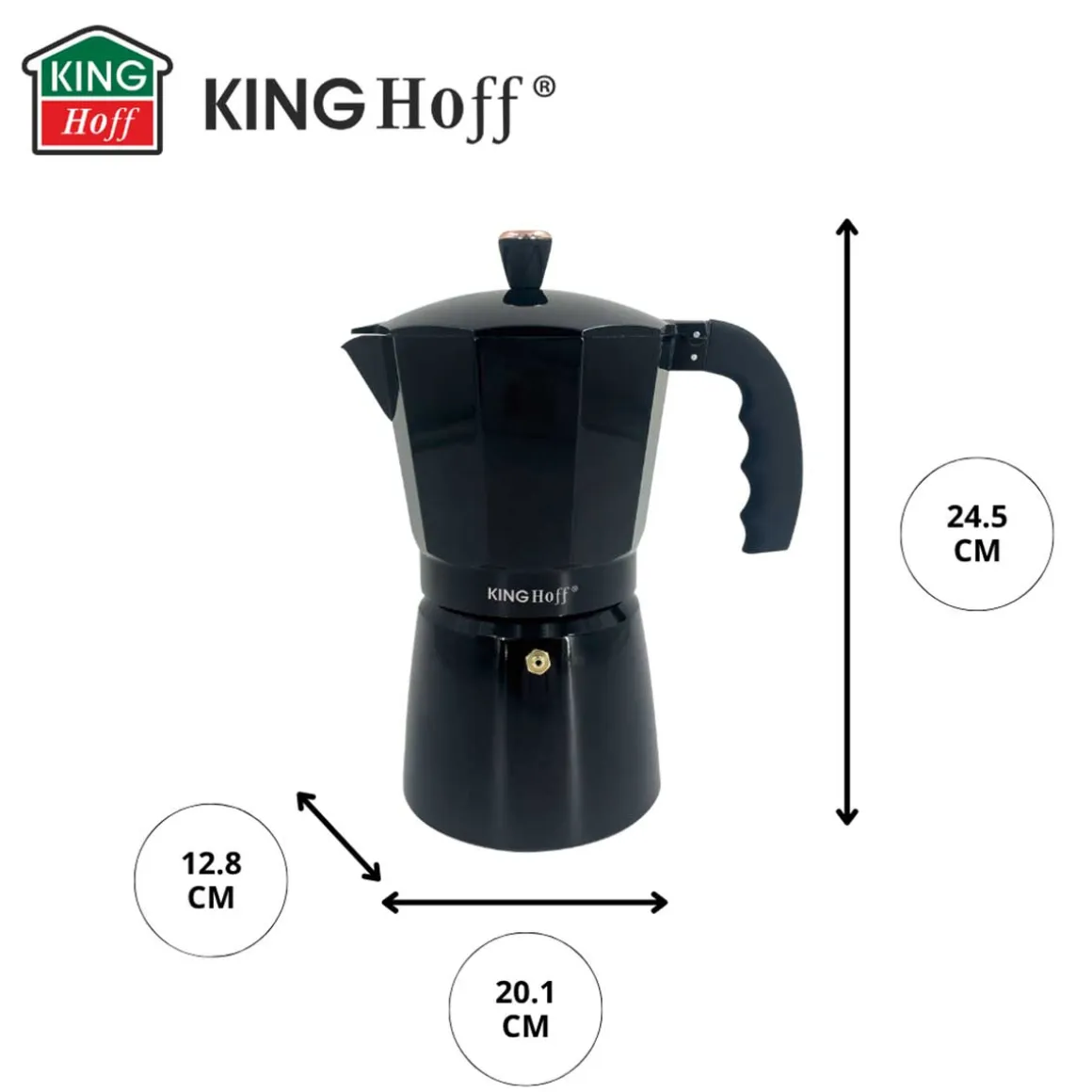 KAWIARKA ZAPARZACZ DO KAWY 600ml KINGHOFF KH-1885 INDUKCJA
