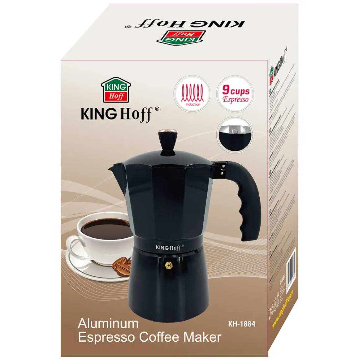 KAWIARKA ZAPARZACZ DO KAWY 450ml KINGHOFF KH-1884 INDUKCJA