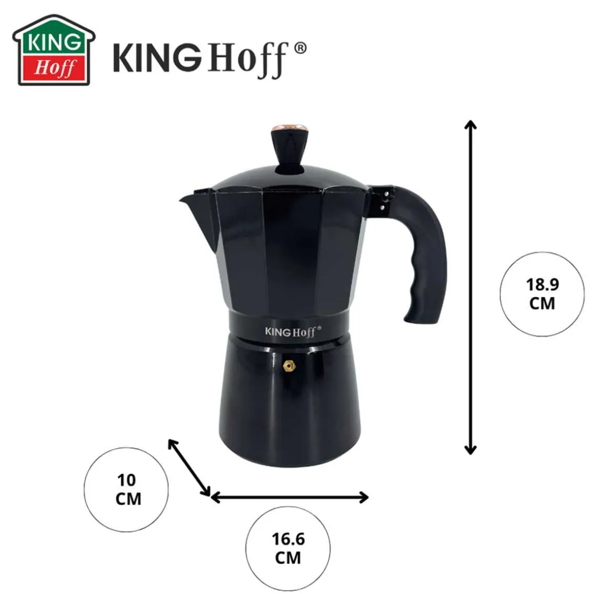 KAWIARKA ZAPARZACZ DO KAWY 300ml KINGHOFF KH-1883 INDUKCJA
