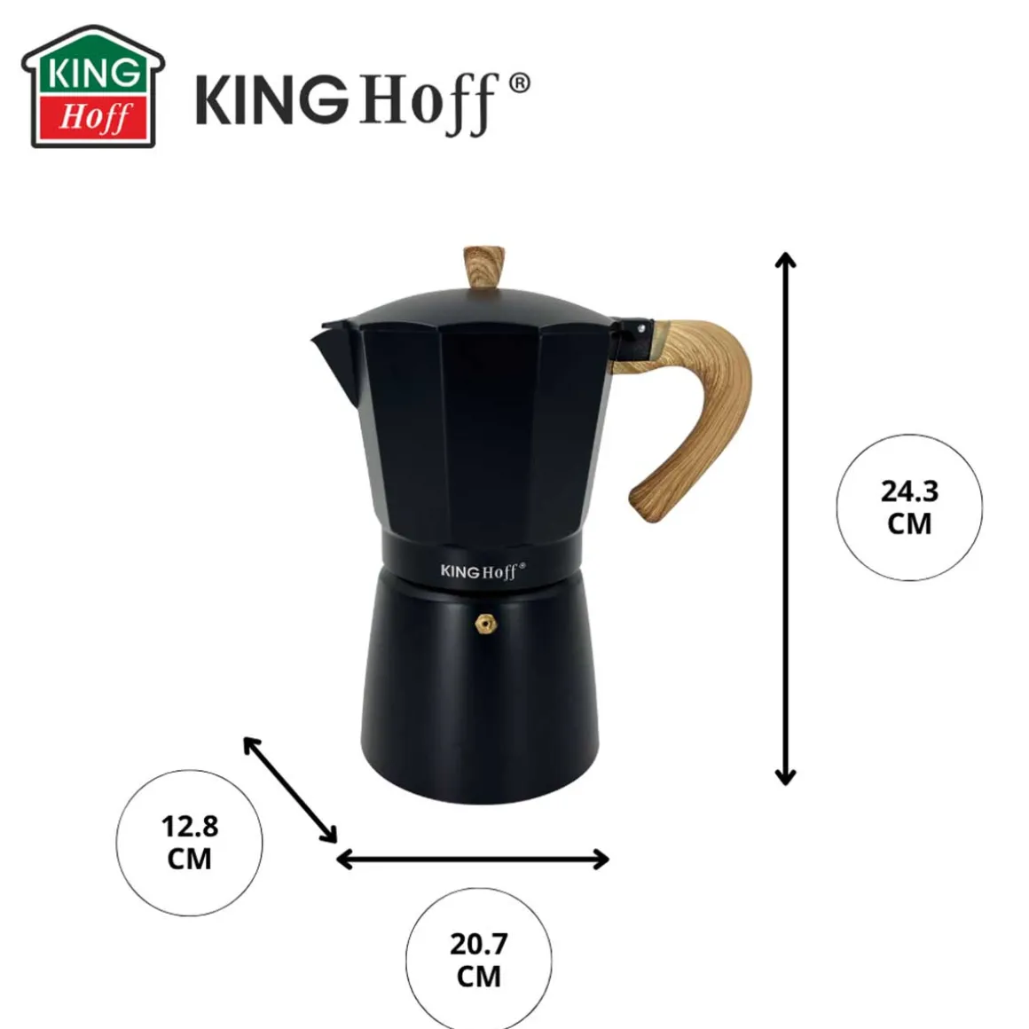 KAWIARKA ZAPARZACZ DO KAWY 600ml KINGHOFF KH-1888 INDUKCJA