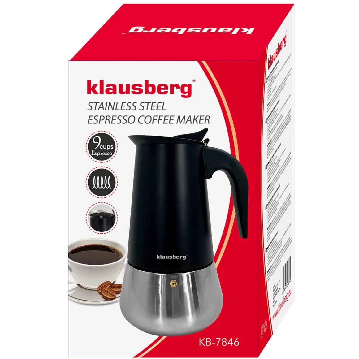 KAWIARKA ZAPARZACZ DO KAWY 450ml KLAUSBERG KB-7846 INDUKCJA