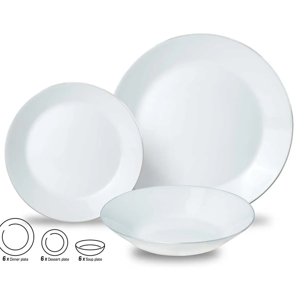 KOMPLET OBIADOWY OPAL DLA 6 OSÓB 18 ELEM. KINGHOFF KH-1877