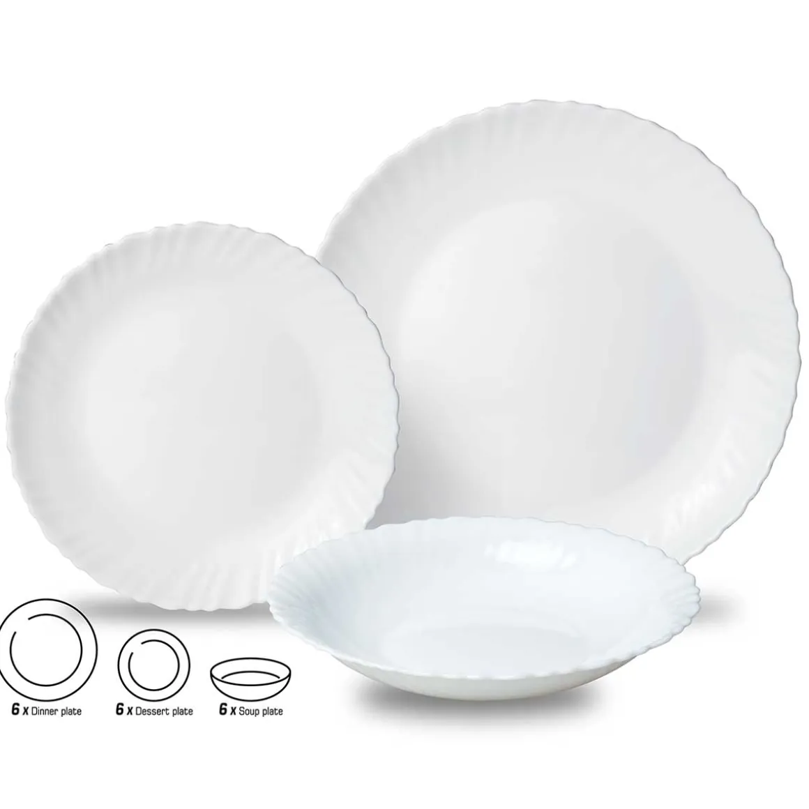 KOMPLET OBIADOWY OPAL DLA 6 OSÓB 18 ELEM. KINGHOFF KH-1875