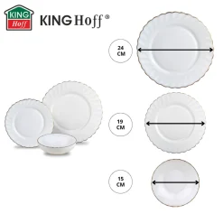 KOMPLET OBIADOWY OPAL MARIGOLD DLA 6 OSÓB 18 ELEM. KINGHOFF KH-1921
