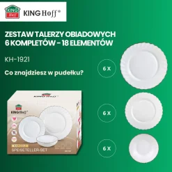KOMPLET OBIADOWY OPAL MARIGOLD DLA 6 OSÓB 18 ELEM. KINGHOFF KH-1921