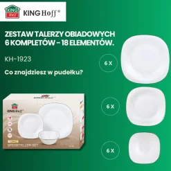KOMPLET OBIADOWY TOPAZ DLA 6 OSÓB 18 ELEM. KINGHOFF KH-1923