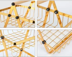 KOSZYK PIĘTROWY NA OWOCE PRZYPRAWY LOFT E-8180 GOLD