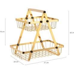 KOSZYK PIĘTROWY NA OWOCE PRZYPRAWY LOFT E-8180 GOLD