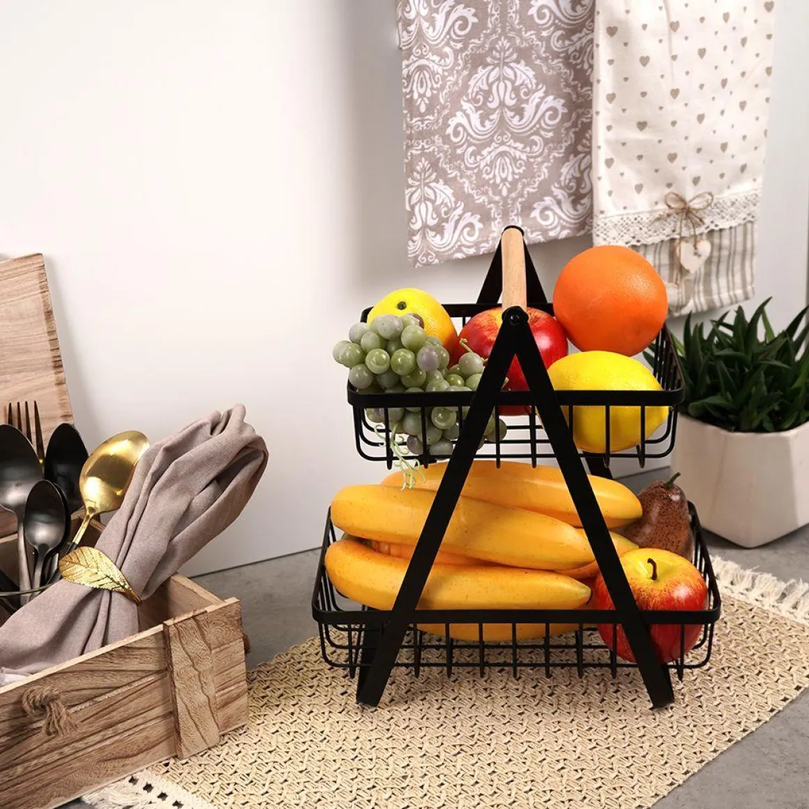 KOSZYK PIĘTROWY NA OWOCE PRZYPRAWY LOFT 3063